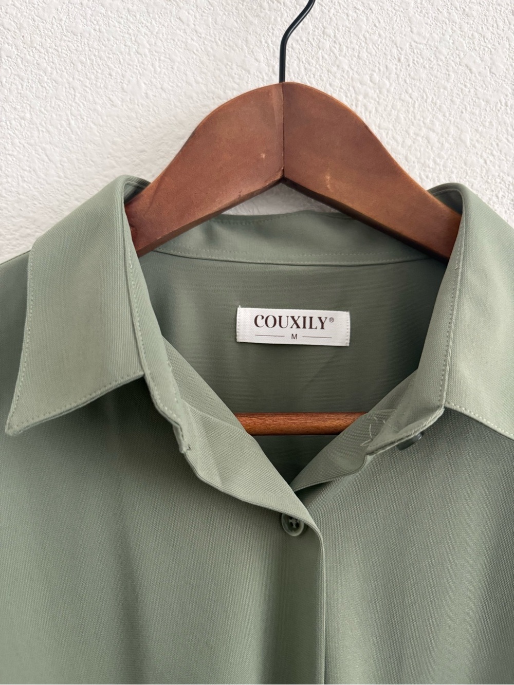 Sage Olive Green Button Down Shirt - Picture 2 of 3